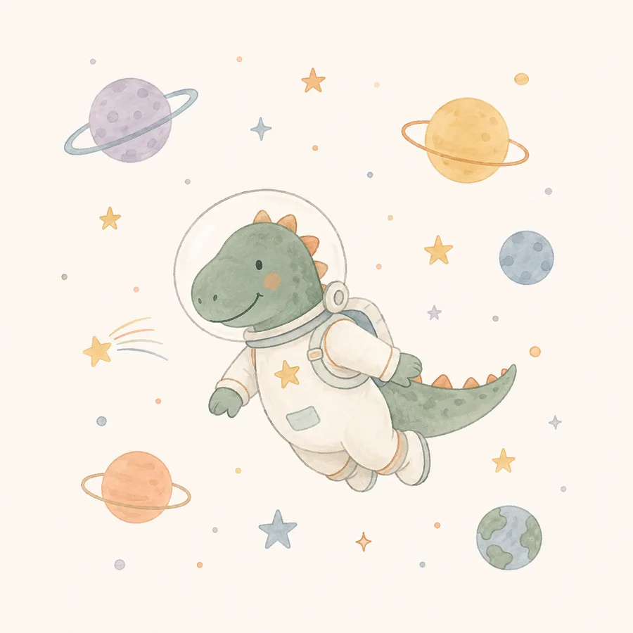 Pagina del Quaderno con illustrazione del dinosauro