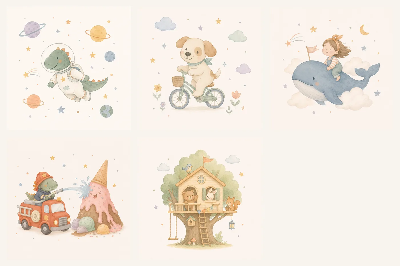 Style Board ufficiale: riferimento visivo delle illustrazioni Le Piccole Cose di Leo